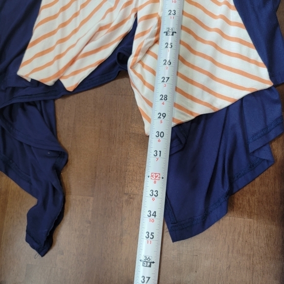 Game Day Girl Stuff Blue duster vest with orange - white stripes Size L - Picture 10 of 15